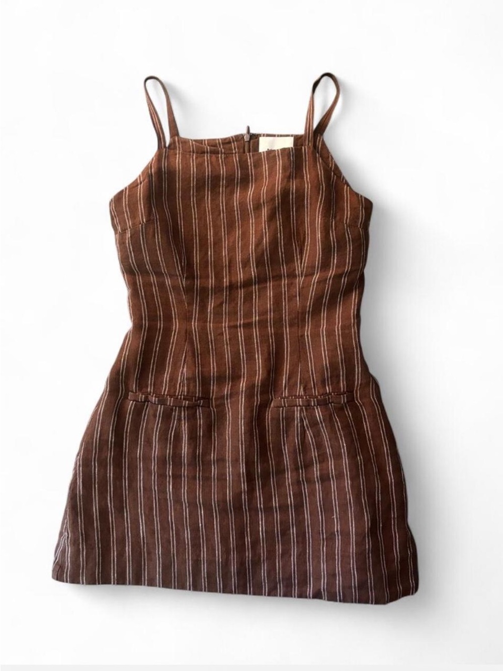 Reformation phillipa mini linen dress - brown size 0 - Picture 2 of 5